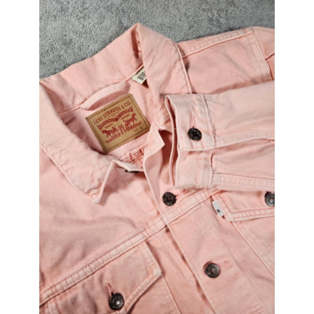 Levi's Pink Corduroy Trucker Jacket Cropped Y2K Coquette Western Women coquette